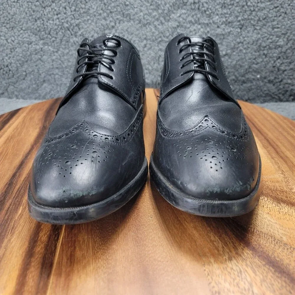 Cole Haan Grand OS Jefferson Shoes Black Leather Mens 9.5 M Oxford Dress C23793‎